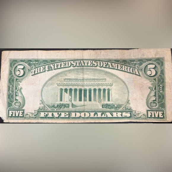 1934 D $5 Bill – Rare Vintage U.S. Currency in Excellent Condition - Picture 2 of 2